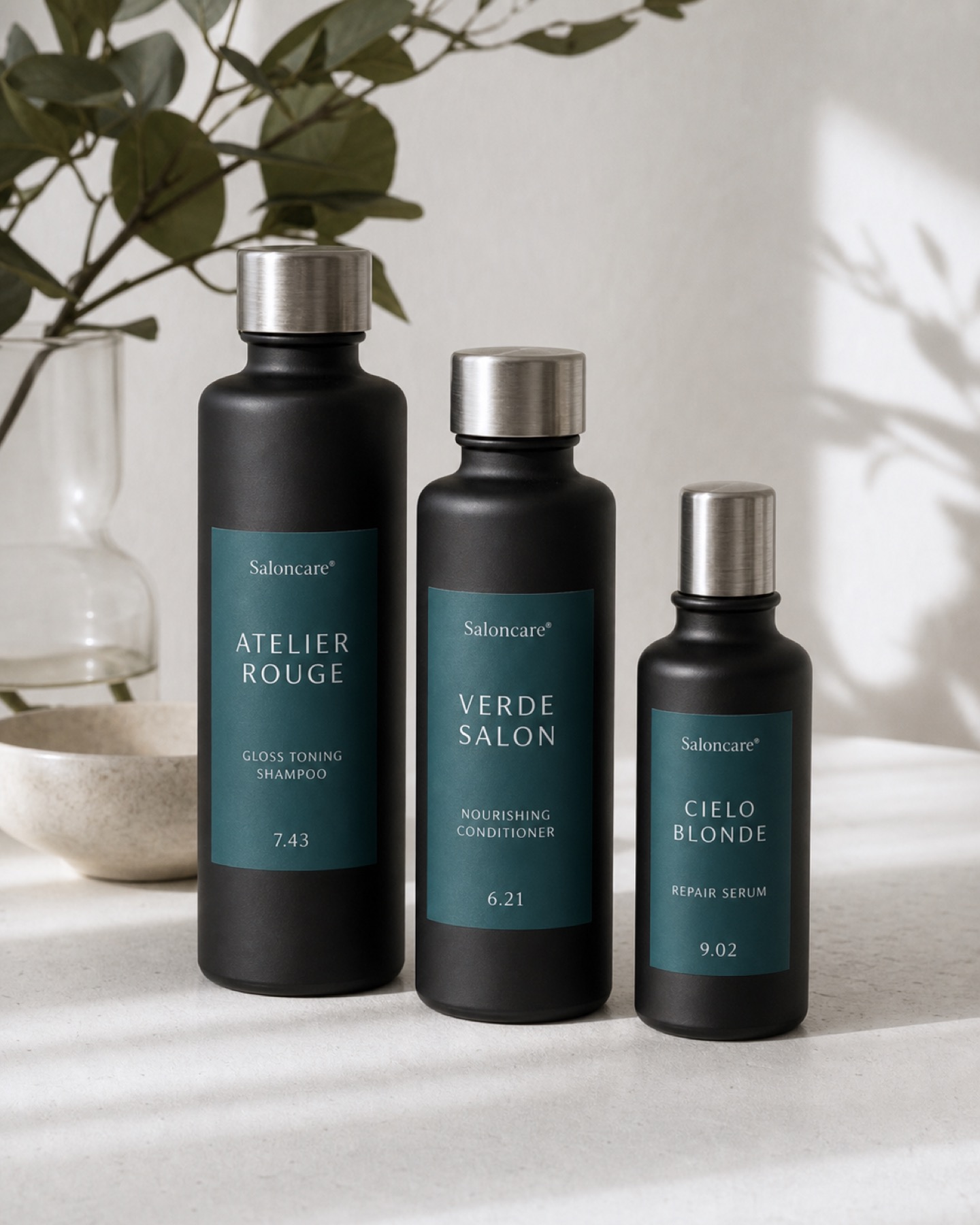 Saloncare Pflegeserie: Shampoo, Conditioner und Serum